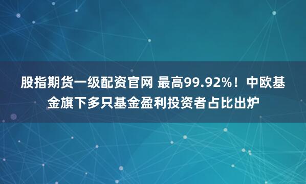 股指期货一级配资官网 最高99.92%！中欧基金旗下多只基金盈利投资者占比出炉